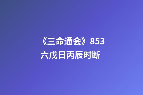 《三命通会》8.53 六戊日丙辰时断